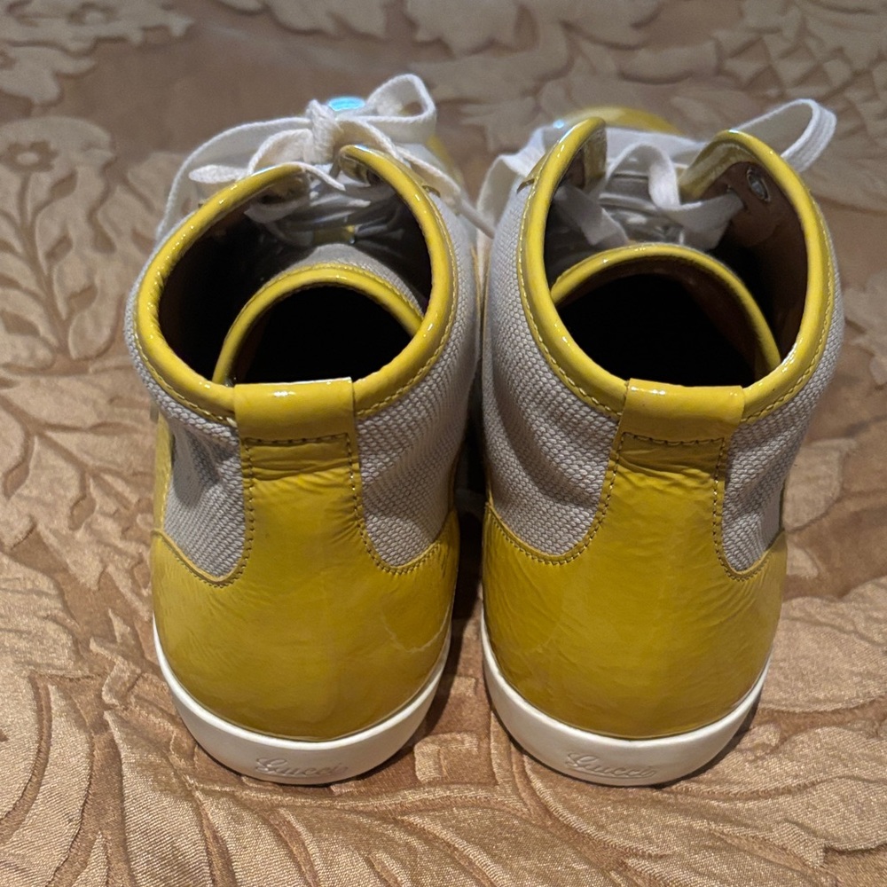 Gucci Yellow and White Leather Sneakers - Picture 6 of 6